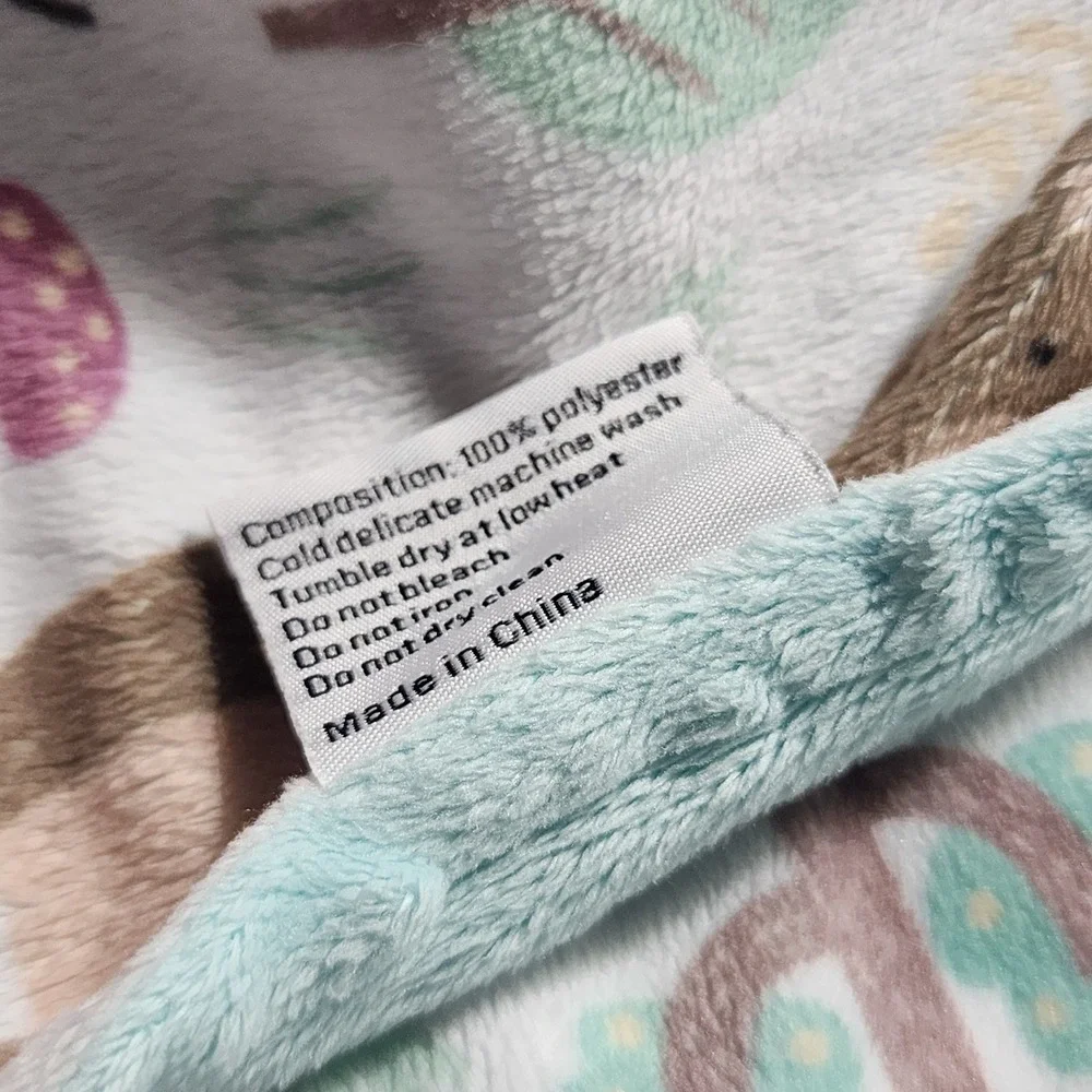 Bundled Joy Baby Gifts Woodland Animal Minky Dot Blue Security Blanket 30x40